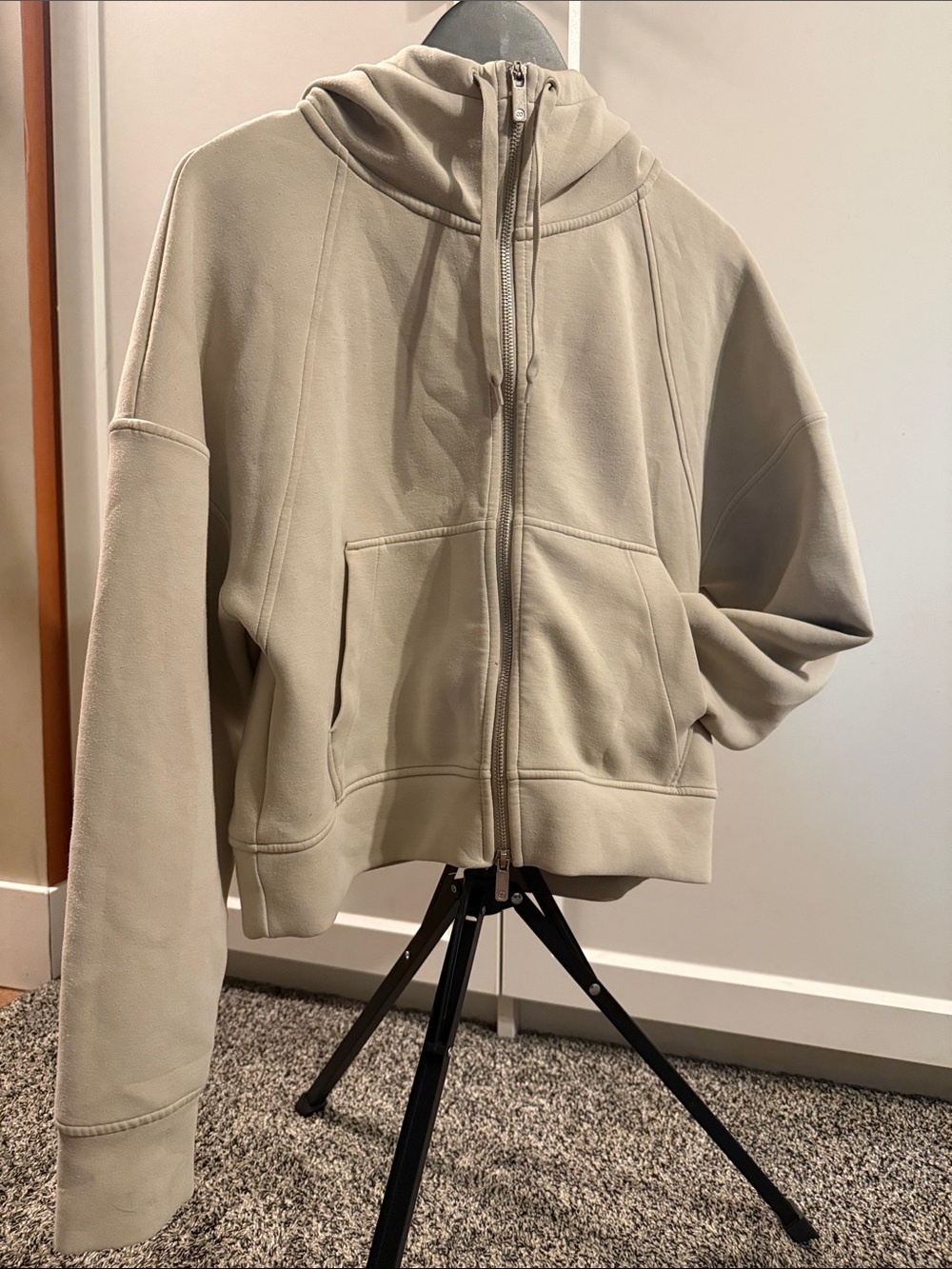 CALIA by Carrie Underwood Men's Light Beige Zip-Up Hoodie Jacket